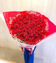 赤バラの花束50000円